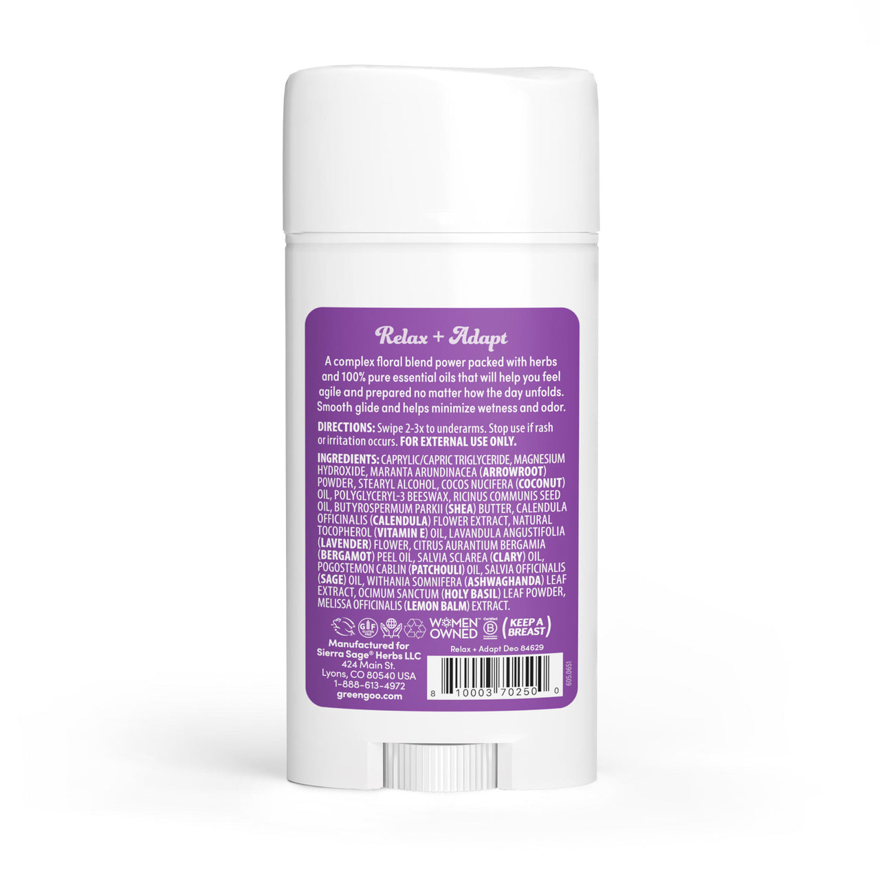 Relax + Adapt Herbal Deodorant